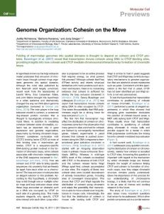Molecular Cell-2017-Genome Organization Cohesin on the Move