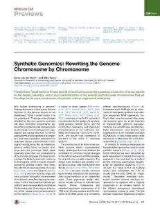 Molecular Cell-2017-Synthetic Genomics Rewriting the Genome Chromosome by Chromosome