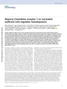 ni.3763-Atypical chemokine receptor 1 on nucleated erythroid cells regulates hematopoiesis