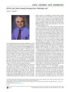 The-American-Journal-of-Human-Genetics_2017_2016-Curt-Stern-Award-Introduction-Brendan-Lee1