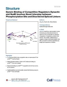 Structure_2017_Dynein-Binding-of-Competitive-Regulators-Dynactin-and-NudE-Involves-Novel-Interplay-between-Phosphorylation-Site-and-Disordered-Spliced