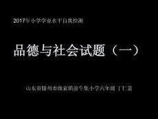 2017年小学学业水平自我检测品德与社会试题（一）