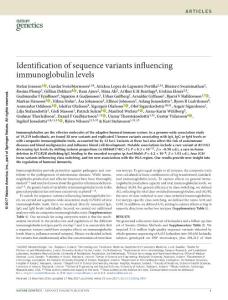 ng.3897-Identification of sequence variants influencing immunoglobulin levels