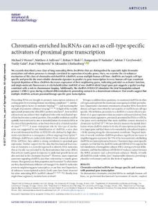 nsmb.3424-Chromatin-enriched lncRNAs can act as cell-type specific activators of proximal gene transcription