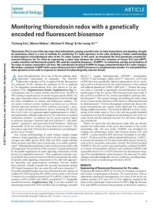 nchembio.2417-Monitoring thioredoxin redox with a genetically encoded red fluorescent biosensor