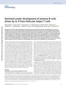 ni.3788-Germinal-center development of memory B cells driven by IL-9 from follicular helper T cells