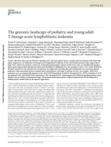 ng.3909-The genomic landscape of pediatric and young adult T-lineage acute lymphoblastic leukemia