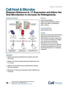 Cell Host Microbe-2017-Diabetes Enhances IL-17 Expression and Alters the Oral Microbiome to Increase Its Pathogenicity