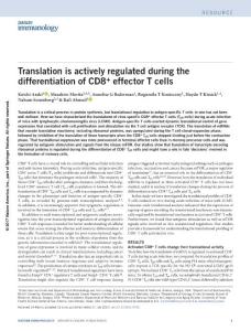 ni.3795-Translation is actively regulated during the differentiation of CD8+ effector T cells