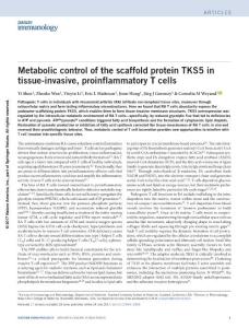ni.3808-Metabolic control of the scaffold protein TKS5 in tissue-invasive, proinflammatory T cells