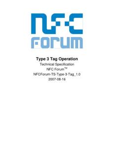NFC Forum Type 3 Tag Operation Specification