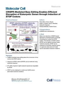Molecular-Cell_2017_CRISPR-Mediated-Base-Editing-Enables-Efficient-Disruption-of-Eukaryotic-Genes-through-Induction-of-STOP-Codons