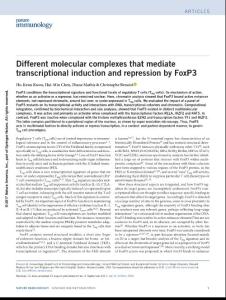ni.3835-Different molecular complexes that mediate transcriptional induction and repression by FoxP3