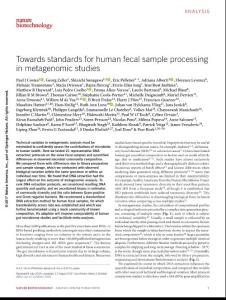 nbt.3960-Towards standards for human fecal sample processing in metagenomic studies