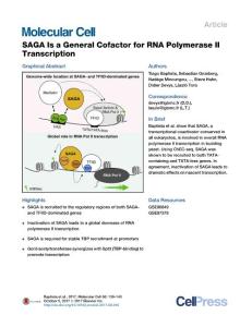 Molecular Cell-2017-SAGA Is a General Cofactor for RNA Polymerase II Transcription