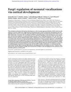 Genes Dev.-2017-Usui-Foxp1 regulation of neonatal vocalizations via cortical development