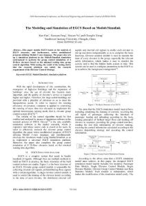 The Modeling and Simulation of EGCS Based on MatlabSimulink