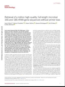 nbt.4045-Retrieval of a million high-quality, full-length microbial 16S and 18S rRNA gene sequences without primer bias