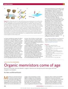nmat5014-Non-volatile memories- Organic memristors come of age