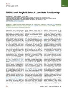 TREM2-and-Amyloid-Beta--A-Love-Hate-Relationship_2018_Neuron