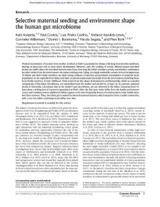 Genome Res.-2018-Korpela-Selective maternal seeding and environment shape the human gut microbiome