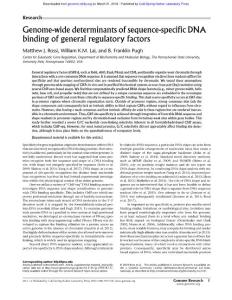 Genome Res.-2018-Rossi-Genome-wide determinants of sequence-specific DNA binding of general regulatory factors