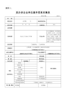 民办非企业单位基本信息采集表