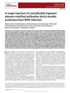 nm.2018-A single injection of crystallizable fragment domain–modified antibodies elicits durable protection from SHIV infection