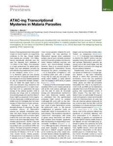 ATAC-ing-Transcriptional-Mysteries-in-Malaria-Parasit_2018_Cell-Host---Micro