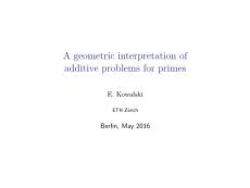 A geometric interpretation of additive problems for primes