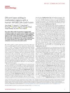 nbt.4198-Efficient base editing in methylated regions with a human APOBEC3A-Cas9 fusion