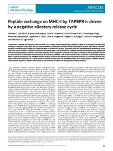 nchembio.2018-Peptide exchange on MHC-I by TAPBPR is driven by a negative allostery release cycle