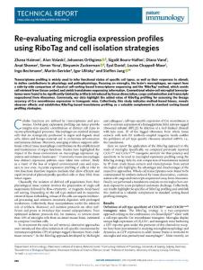 ni.2018-Re-evaluating microglia expression profiles using RiboTag and cell isolation strategies