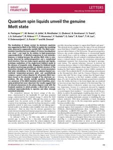 nmat.2018-Quantum spin liquids unveil the genuine Mott state