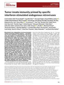 nm.2018-Tumor innate immunity primed by specific interferon-stimulated endogenous retroviruses