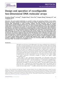 nprot.2018-Design and operation of reconfigurable two-dimensional DNA molecular arrays