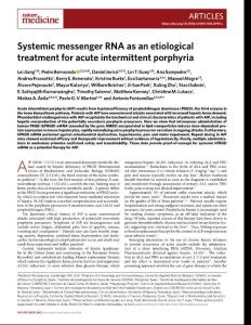 nm.2018-Systemic messenger RNA as an etiological treatment for acute intermittent porphyria