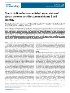 ni.2018-Transcription-factor-mediated supervision of global genome architecture maintains B cell identity