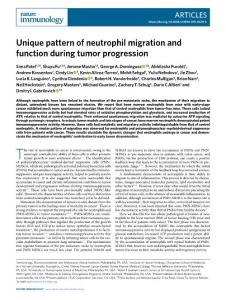 ni.2018-Unique pattern of neutrophil migration and function during tumor progression