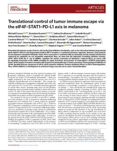 nm.2018-Translational control of tumor immune escape via the eIF4F–STAT1–PD-L1 axis in melanoma
