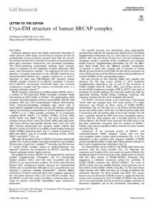 cr.2018-Cryo-EM structure of human SRCAP complex