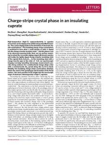 nmat.2018-Charge-stripe crystal phase in an insulating cuprate