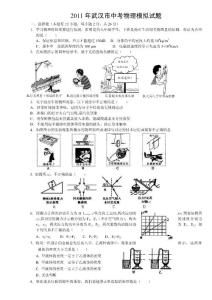 2011年武汉市中考物理模拟试题