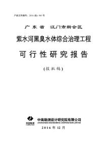 广东省江门市紫水河黑臭水体综合治理工程可行性研究报告1226