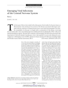 Emerging Viral Infections of the Central Nervous System　 Part 2