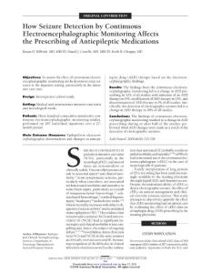 How Seizure Detection by Continuous Electroencephalographic Monitoring Affects the Prescribing of Antiepileptic Medications