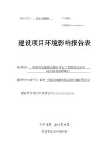 中国石化集团金陵石油化工有限责任公司码头隐患治理项目》环境影响报告表