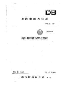 DB31 95-1998 上海市高处悬挂作业安全规程