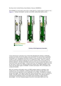 地面控制井下安全阀 (SCSSSVs)