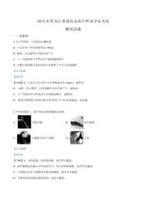2019年黑龙江省绥化市中考物理试题（解析）